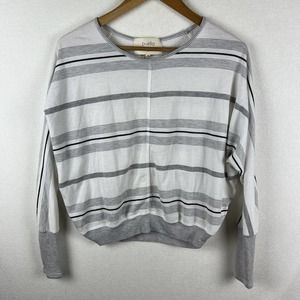 Puella Anthropologie Shirt Women’s Small White Blue Striped Peasant Blouse Top